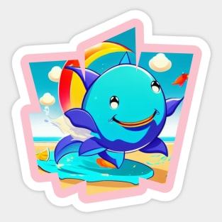 Beautiful baby blue dolphin Sticker